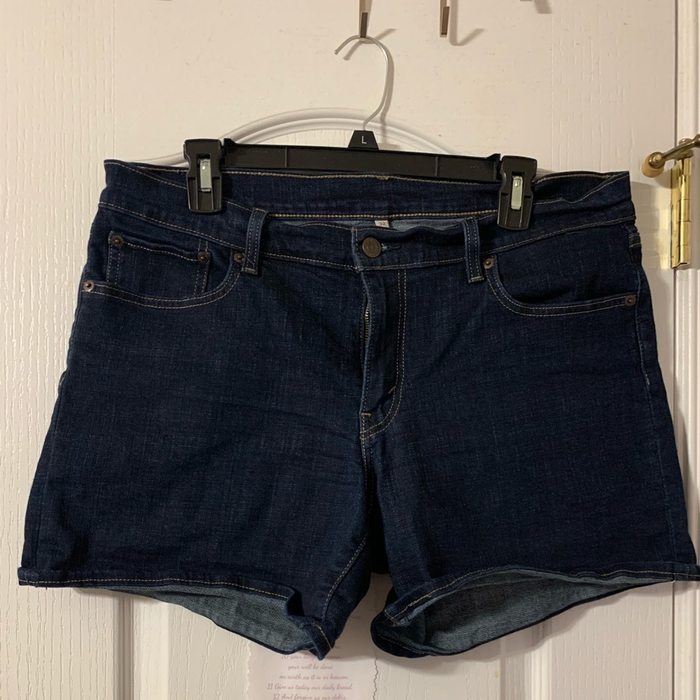 Levi Dark Wash Denim Jean Shorts